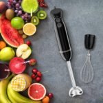 Bonsenkitchen Immersion Blender Handheld, 2 Mixing Speed Hand Blender Electric with Sharp Blades, 3-In-1 Hand Held Stick Blender with Egg Whisk, 24oz Beaker for Soups, Smoothies, Sauce - Image 8