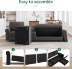 HONBAY Sectional Sofa with Storage Seat U Shaped Couch with Reversible Chaise Convertible Sectional Couches for Living Room,Dark Grey - Image 7