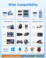 3 Ports USB 3.0 Adapter, USB Hub with 1 USB 3.0 and 2 USB 2.0 Port, Portable USB Port Splitter for Keyborad, Mobile Hard Disk, U Disk, Camera, Mouse,etc (Blue) - Image 8