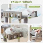 Maine Coon Cat Tree, Heavy Duty Cat Tree for Indoor Cats Large Adult, Cat Tower for Large Cats 20 lbs+ with Hammock, 2 Big Perches, 2 Cat Condos, 15 Scratching Posts, Light Gray GCT033W - Image 3