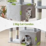 Maine Coon Cat Tree, Heavy Duty Cat Tree for Indoor Cats Large Adult, Cat Tower for Large Cats 20 lbs+ with Hammock, 2 Big Perches, 2 Cat Condos, 15 Scratching Posts, Light Gray GCT033W - Image 5