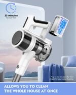 Cordless Vacuums, 80,000PRM Powerful Motor Vacuum Cleaner and 2200mAH Rechargeable Battery up to 35 Mins Worktime, 2 Adjustable Modes, Detachable Parts, Wireless Stick Vacuum (Mist White) - Image 4