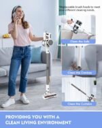 Cordless Vacuums, 80,000PRM Powerful Motor Vacuum Cleaner and 2200mAH Rechargeable Battery up to 35 Mins Worktime, 2 Adjustable Modes, Detachable Parts, Wireless Stick Vacuum (Mist White) - Image 6