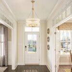4-Light Rustic Drum Chandelier for Foyer, Gold Pendant Light Fixture with Fabric Shade, Modern Farmhouse Chandelier for Dining Room Entryway Bedroom - Image 3