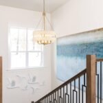 4-Light Rustic Drum Chandelier for Foyer, Gold Pendant Light Fixture with Fabric Shade, Modern Farmhouse Chandelier for Dining Room Entryway Bedroom - Image 7