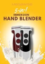 MegaWise Pro Titanium Reinforced 5 in1 Immersion Hand Blender, Powerful with 80% Sharper Blades, 12 Speed Corded Blender, Including 500ml Chopper, 600ml Beaker, Whisk and Milk Frother - Image 3