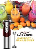 MegaWise Pro Titanium Reinforced 5 in1 Immersion Hand Blender, Powerful with 80% Sharper Blades, 12 Speed Corded Blender, Including 500ml Chopper, 600ml Beaker, Whisk and Milk Frother - Image 5
