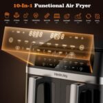 12QT Large Dual Basket Air Fryer with Viewing Window and 50pcs Paper Liners, 10-in-1 Digital Touchscreen Double Zone Air Fryers, SyncCook to Bake,Roast,Reheat,Broil, Nonstick Dishwasher Safe - Image 4