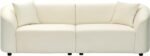 Merax 87" Large Couch, Comfy Upholstered Loveseat with Extra Deep Seats, Velvet Sofa for Living Room Apartment Office, Beige - Image 5