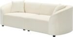 Merax 87" Large Couch, Comfy Upholstered Loveseat with Extra Deep Seats, Velvet Sofa for Living Room Apartment Office, Beige - Image 6