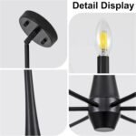 6-Light Black Industrial Chandelier, Modern Farmhouse Candle Light Fixture, Contemporary Hanging Light for Dining Room, Kitchen Island, Living Room, Bedroom, Foyer, Entryway - Image 7