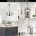 6-Light Black Industrial Chandelier, Modern Farmhouse Candle Light Fixture, Contemporary Hanging Light for Dining Room, Kitchen Island, Living Room, Bedroom, Foyer, Entryway - Image 9