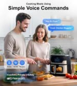 Emerson SmartVoice 5.3QT 6-in-1 Air Fryer, 1000+ Voice Control Commands, 100+ Recognized Food, No APP, No WIFI, No Setup, Nonstick Basket, Air Fry, Bake, Reheat, Dehydrate, 1500W - Image 3
