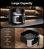Emerson SmartVoice 5.3QT 6-in-1 Air Fryer, 1000+ Voice Control Commands, 100+ Recognized Food, No APP, No WIFI, No Setup, Nonstick Basket, Air Fry, Bake, Reheat, Dehydrate, 1500W - Image 7