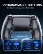 Black Wireless Controller Compatible for PS-5/Pro/Slim/PC, Gradient Color RGB mode/haptic feedback/1000 mAH battery/Motion Sensing/3.5mm Audio Jack - Image 5