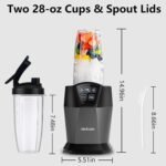 Liebe&Lecker Smoothie Blender, 1200 Peak Watts Blender for Smoothies, Blenders with (2) 28-oz To-Go Cups & Solid Lid, Personal Blenders for Shakes and Smoothies, Ice Crushing & Frozen Fruit - Image 3