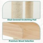 Wood Cat Tower for Automatic Litter Box, 60.2" H Tall Cat Tree for Self Cleaning Litter Box, Multi-Level Solid Wood Cat Tree Tower Cat Furniture w/Scratching Post, House, Burlywood - Image 7