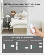 Remote Control Outlet, 200FT Long Range Wireless Light Switch, Mini Remote Outlet Plug, 15A/1875W High-Power for Lamps, Lights, Household Appliances, FCC & ETL Listed (5 Outlets + 2 Remotes) - Image 5