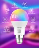 Avatar Controls Matter Smart Light Bulb Compatible with Apple HomeKit/Alexa/Google Home, 9W 2 Pack Color Changing Alexa LED Light Bulbs, Voice/App Controlled Dimmable WiFi Lighting for Room - Image 5