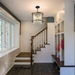 LMQNINE Modern Foyer Chandelier, Black Crystal Chandelier Entryway Pendant Light Fixture, Round Adjustable Height Chandeliers for Kitchen Island, L11.81'' x H7.87'' - Image 5