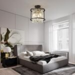 LMQNINE Modern Foyer Chandelier, Black Crystal Chandelier Entryway Pendant Light Fixture, Round Adjustable Height Chandeliers for Kitchen Island, L11.81'' x H7.87'' - Image 8