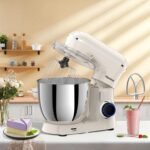 Stand Mixer, 6.5QT 10-Speed Tilt-Head Electric Stand Mixer, 3-In-1 Kitchen Mixer with Bowl, Dough Hook, Whisk and Beater, Food Mixer for Baking, Cake and Most Home Cooks, Beige - Image 7