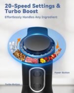 LINKChef 7-in-1 Immersion Blender, 800W Hand Blender with 20 Speeds and Turbo, Scratch-Resistant Guard, 2 Titanium Blades, Whisk, Milk Frother, Food Chopper, Beaker for Soup, Smoothies, Baby Food - Image 4