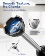 LINKChef 7-in-1 Immersion Blender, 800W Hand Blender with 20 Speeds and Turbo, Scratch-Resistant Guard, 2 Titanium Blades, Whisk, Milk Frother, Food Chopper, Beaker for Soup, Smoothies, Baby Food - Image 6