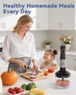 LINKChef 7-in-1 Immersion Blender, 800W Hand Blender with 20 Speeds and Turbo, Scratch-Resistant Guard, 2 Titanium Blades, Whisk, Milk Frother, Food Chopper, Beaker for Soup, Smoothies, Baby Food - Image 7