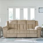 Signature Design by Ashley Tip-Off Classic Wall Hugger Power Reclining Sofa with Adjustable Headrest and USB Ports, Light Brown - Image 3
