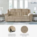 Signature Design by Ashley Tip-Off Classic Wall Hugger Power Reclining Sofa with Adjustable Headrest and USB Ports, Light Brown - Image 5