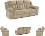 Signature Design by Ashley Tip-Off Classic Wall Hugger Power Reclining Sofa with Adjustable Headrest and USB Ports, Light Brown - Image 9