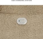 Signature Design by Ashley Tip-Off Classic Wall Hugger Power Reclining Sofa with Adjustable Headrest and USB Ports, Light Brown - Image 10