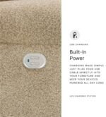 Signature Design by Ashley Tip-Off Classic Wall Hugger Power Reclining Sofa with Adjustable Headrest and USB Ports, Light Brown - Image 11