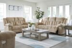 Signature Design by Ashley Tip-Off Classic Wall Hugger Power Reclining Sofa with Adjustable Headrest and USB Ports, Light Brown - Image 22