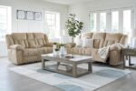 Signature Design by Ashley Tip-Off Classic Wall Hugger Power Reclining Sofa with Adjustable Headrest and USB Ports, Light Brown - Image 23