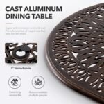 9 Piece Outdoor Dining Set Cast Aluminum, Retro Patio Dining Furniture Set for 8 Includes 86.6’’ Oval Table 8 Swivel Chairs with Thicker Cushion and Umbrella Hole for Patio Deck Garden - Image 4