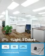Sunco 48 Pack 2x4 LED Flat Panel Light Drop Ceiling Office Shop Commercial Warehouse Fixture, 6500 Lumens, Selectable Features, 30W/40W/50W, 4000K/5000K/6000K, Dimmable (0-10V), Dustproof ETL - Image 3