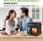 Nutrichef 5.8 Quart Air Fryer | 8-1 Preset Cook Modes | Transparent Fry Bowl for Best Cooking Results | Cook Shrimp, Steak, Fries, Wings, Chicken & More | Precise Temperature Control & Time | Grey - Image 3