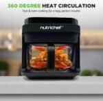 Nutrichef 5.8 Quart Air Fryer | 8-1 Preset Cook Modes | Transparent Fry Bowl for Best Cooking Results | Cook Shrimp, Steak, Fries, Wings, Chicken & More | Precise Temperature Control & Time | Grey - Image 5