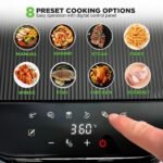 Nutrichef 5.8 Quart Air Fryer | 8-1 Preset Cook Modes | Transparent Fry Bowl for Best Cooking Results | Cook Shrimp, Steak, Fries, Wings, Chicken & More | Precise Temperature Control & Time | Grey - Image 6