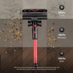 Ultenic Cordless Vacuum Cleaner, 600W 55Kpa 60Mins Vacuum Cleaners for Home, Cordless Stick Vacuum with 180°Bendable Wand, Anti-Tangle Brush, Charging Dock, Vacuum for Pet Hair/Carpet/Floor/Car - Image 5