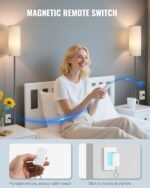 Remote Control Outlet, WILAWELS Wireless Light Switch with Magnetic Base, On Off Remote Outlet Switch for Lights, Lamps, 100ft RF Range, 15A/1875W, Pre-Programmed, 1 Remote for 3 Plugs W09RC1306 - Image 4