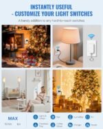 Remote Control Outlet, WILAWELS Wireless Light Switch with Magnetic Base, On Off Remote Outlet Switch for Lights, Lamps, 100ft RF Range, 15A/1875W, Pre-Programmed, 1 Remote for 3 Plugs W09RC1306 - Image 9