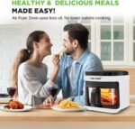 Nutrichef 5.8 Quart Air Fryer | 8-1 Preset Cook Modes | Transparent Fry Bowl for Best Cooking Results | Cook Shrimp, Steak, Fries, Wings, Chicken & More | Precise Temperature Control & Time | White - Image 3