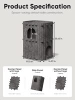 FUKUMARU Cat House for Indoor Cats, 23.62 Inch Large Cat Bed Cave Condo, 2-Storey Cozy Felt Covered Cats Tunnel Kitten Hideaway for Multicats, Scratch Resistant, Dark Grey - Image 9