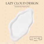 Ceramic Jewelry Tray Trinket Dish, Decorative Cloud Vanity Key Tray for Women, Ring Holder Dish, Cute Jewelry Plate Bowl Room Decor Aesthetic, White, Medium - Image 3