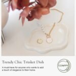 Ceramic Jewelry Tray Trinket Dish, Decorative Cloud Vanity Key Tray for Women, Ring Holder Dish, Cute Jewelry Plate Bowl Room Decor Aesthetic, White, Medium - Image 5