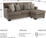 Signature Design by Ashley Stonemeade Casual Right-Arm Facing Sofa Chaise with 4 Toss Pillows, Dark Brown - Image 4