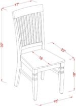 East West Furniture WEC-BLK-W Weston Dining Chairs - Slat Back Wood Seat Kitchen Chairs, Set of 2, Black - Image 4